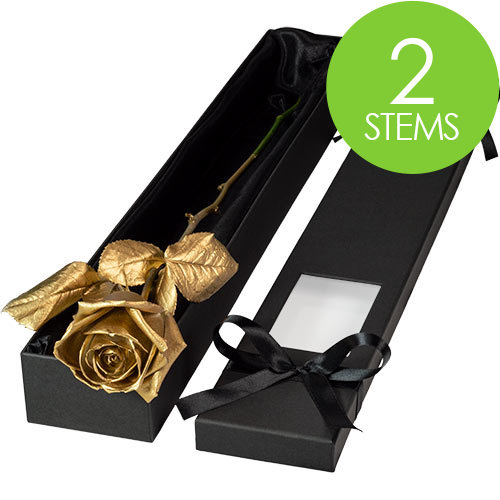 2 Luxury Gold Roses