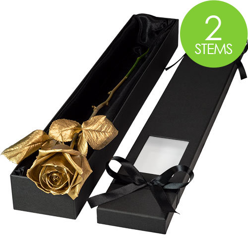 2 Luxury Gold Roses